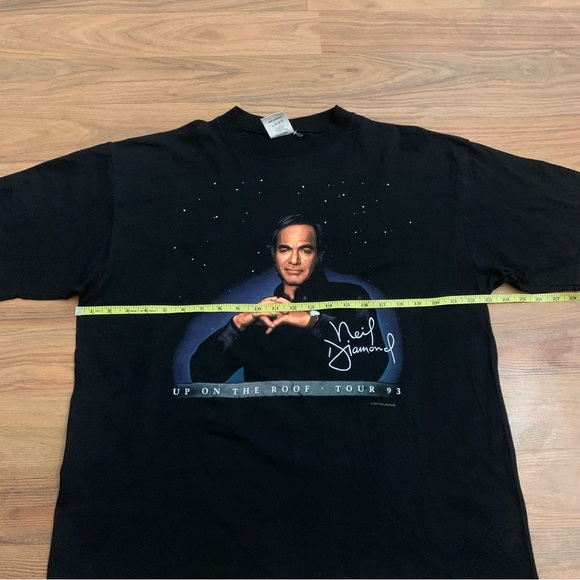 Vintage 90s Neil Diamond Up On The Roof Tour 1993 Concert T-shirt Black Large - Picture 6 of 7